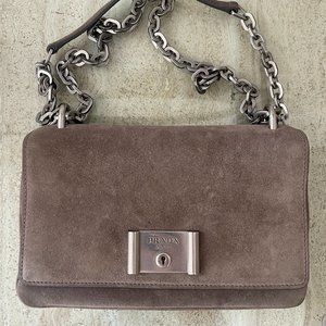 Prada Grey Suede Vintage Handbag